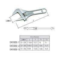 エスコ 100mm/24mm モンキーレンチ(広口ショートサイズ) EA530SE-1 1セット(3本)（直送品）