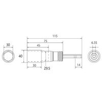 エスコ 30mm 電ドルソケット(高耐久/ビット交換式) EA612BG-30 1セット(2個)（直送品）