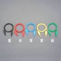 エスコ φ4mm/ 500mm テストリード(スタック接続/黒) EA707NC-591 1セット(3個)（直送品）
