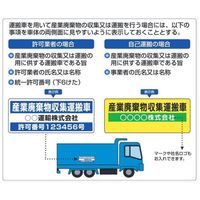 エスコ 150x550mm 産廃収集運搬車標識(マグネット式) EA983CY-31 1セット(3枚)（直送品）