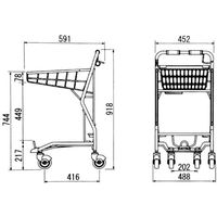 大和産業 レギュラーカート AL93ーC100(アルミ製) AL93-C100 1台 537-8594（直送品）