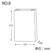 シモジマ マチあり紙袋 角底袋 No.8 白無地 Eタイプ 4547432457225 1セット(1袋(100枚)×10)