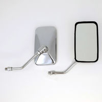 ALBA バックミラー/角型メッキ 中型車両用/左右セット 逆ネジ10mm 101-022 1箱（直送品）