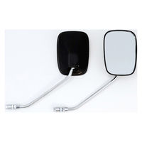 ALBA バックミラー/角型ブラック(メッキステー) 8mm 正ネジ /左右セット 101-020 1箱（直送品）