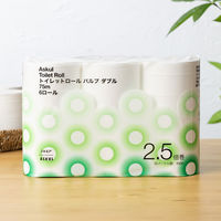 トイレットペーパー アスクルエルモア トイレットロール パルプ ダブル75m 芯あり 1パック(6ロール入)PEFC認証紙 オリジナル