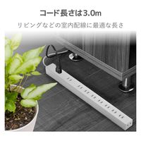 延長コード 10個口 スイッチ無し ホコリシャッター付 固定&吊下可能 3m ホワイトECT-0103WH エレコム 1個（直送品）