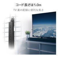 延長コード 10個口 スイッチ無し ホコリシャッター付 固定&吊下可能 1m ブラックECT-0101BK エレコム 1個