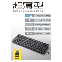 ワイヤレスコンパクトキーボード パンタグラフ式 薄型 ブラックTK-FDP099TBK/EC エレコム 1個（直送品）