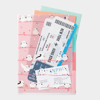 デザインフィル 3ポケットクリアホルダー A5 シマエナガ柄 35472006 1セット(1個×5)