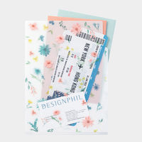 デザインフィル 3ポケットクリアホルダー A5 花柄 35476006 1セット(1個×5)