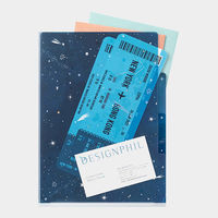 デザインフィル 3ポケットクリアホルダー A5 星空柄 35478006 1セット(1冊×5)