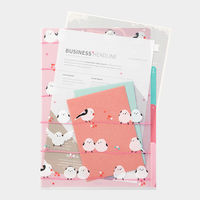 デザインフィル 3ポケットクリアホルダー A4 シマエナガ柄 35482006 1セット(1個×5)