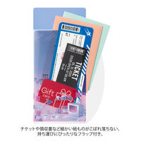 デザインフィル 3ポケットクリアホルダー A5スリム フラップ付き シティポップ柄 35560006 1セット(1冊×5)