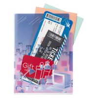 デザインフィル 3ポケットクリアホルダー A5 シティポップ柄 35565006 1セット(1個×5)