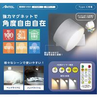 壁掛けライト 充電式 ホワイト 調色 調光 360度回転 タイマー機能 リモコン操作 YSN HX10LT-011WH 1個