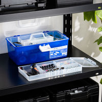 JEJアステージ オールインボックスダブルトレー ブルー 1個