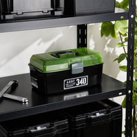 JEJアステージ オールインボックスダブルトレーDT-340X ブラックグリーン 1個