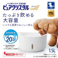ピュアクリスタル 犬用 ウェル 給水器 ホワイト 1.5L 1個 ジェックス