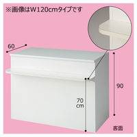 【車上渡し※パレット付き・完成品】ストア・エキスプレス スチール製カウンター 前面台付き 幅120cm 6948-212 1台（直送品）