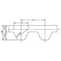 三ツ星ベルト スーパートルクタイミングベルト S2M形(クロロプレンゴム) 60S2M250 1セット(6個)（直送品）
