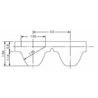 三ツ星ベルト スーパートルクタイミングベルト S3M形(ポリウレタン) 100S3M192U 1セット(4個)（直送品）