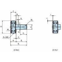 日本トムソン 集中配管用カムフォロア CFーRU1・CFーFU1(保持器付き) CFーRU1ー30 1個（直送品）