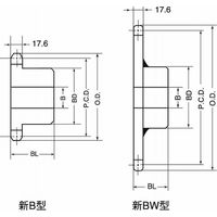 三興製作所 M100 スプロケット 1列新B型 M100B23 1個（直送品）