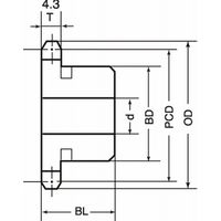 三興製作所 SM35 ステンレススプロケット 1列新B型 SM35B16 1セット(2個)（直送品）