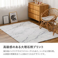 【玄関渡し】 萩原 大理石柄のソフトフランネルラグ グレー 190×240cm（直送品）