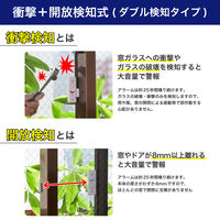 ELPA 窓ピタッアラーム 衝撃&開放検知2P ASA-W13-N2P（W） 1個