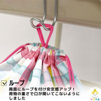 コッカ 巾着 大 チェック柄（ピンク） CS-1294 1A 1セット（5個）