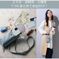 スマホショルダー 斜めがけ ソフトレザータイプ マグネット開閉 フラップ ダスティブルー P-MAP04BU エレコム 1個（直送品）