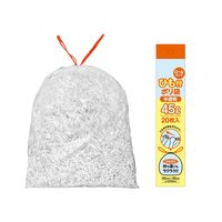 ゴミ袋 ロールタイプ ひも付ポリ袋 半透明 高密度 45L 1パック（20枚入）厚さ:0.015mm システムポリマー