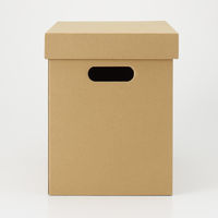 無印良品 ダンボール収納ボックス フタ式 ベージュ 深 1セット（1個×10） 良品計画