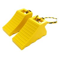 サンポリ 輪止ロープ付2個セット イエロー 4996645205114 1セット(10個入)（直送品）