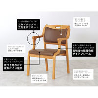 【軒先渡し】貞苅椅子製作所　Careシリーズ　高齢者向け介護イス　Care-111-AC-LB AL-P　1脚（直送品）