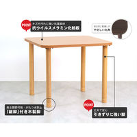 【軒先渡し】貞苅椅子製作所高齢者施設向け抗ウイルスメラミンテーブル180cm長方形（6人）車いす対応継脚付　TM4-K18090-LB　A脚（直送品）