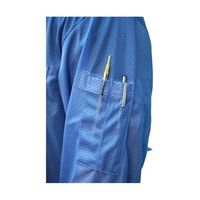 DESCO JAPAN スモック ジャケット ニット袖口 青 L 73760 1着 65-2530-82（直送品）