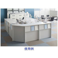 プラス スチールカウンター 書庫型カウンター 幅1250×奥行500×高さ×1000mm 天板ホワイト 1台（3梱包） 受付台 受付カウンター