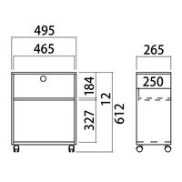 プラス 組立式スチールOAデスクシステム アンダーデスクラック 2段 エルグレー 幅495×奥行265×高さ612mm DL-RY LGY 1台
