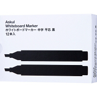 アスクル　ホワイトボードマーカー　黒　中字平芯　12本 オリジナル