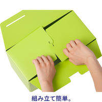 ボックスファイル組み立て式　A4ヨコワイド　5冊　PP製　グリーン　セリオ
