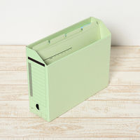 プラス 個別フォルダーA4ー4山ベーシックカラー グリーン 87236 1セット(40枚:4枚×10袋)