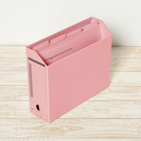 プラス 個別フォルダーA4ー4山ベーシックカラー ピンク 87238 1セット(40枚:4枚×10袋)