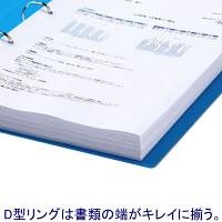 リングファイルD型2穴　A4タテ　背幅41mm　10冊　ハピラ　カラバリ　青 オリジナル