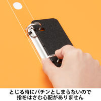 Matakul 丸型ツイストリングファイル 背幅27mm オレンジ 表紙部分に使用済みクリアホルダーからつくった再生材30％配合 10冊 オリジナル