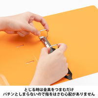 Matakul D型ツイストリングファイル 背幅36mm オレンジ 表紙部分に使用済みクリアホルダーからつくった再生材30％配合 30冊 オリジナル