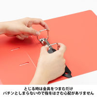 Matakul D型ツイストリングファイル 背幅47mm レッド 表紙部分に使用済みクリアホルダーからつくった再生材30％配合 10冊 オリジナル