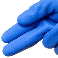 【耐油手袋】 川西工業 「現場のチカラ」 オールコート 耐油MAX AK2302L ブルー 1セット（30双：10双入×3袋）  オリジナル