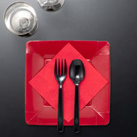 溝端紙工印刷　カラーナプキン　4つ折り　2PLY　イタリアンレッド　1袋（50枚入）  オリジナル